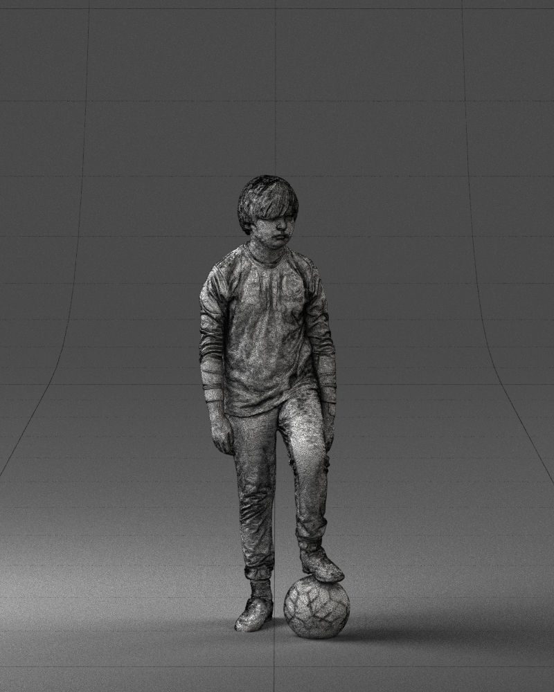 000236 Young Boy Football Player with Soccer Ball 1224 3dp 3D print model_5