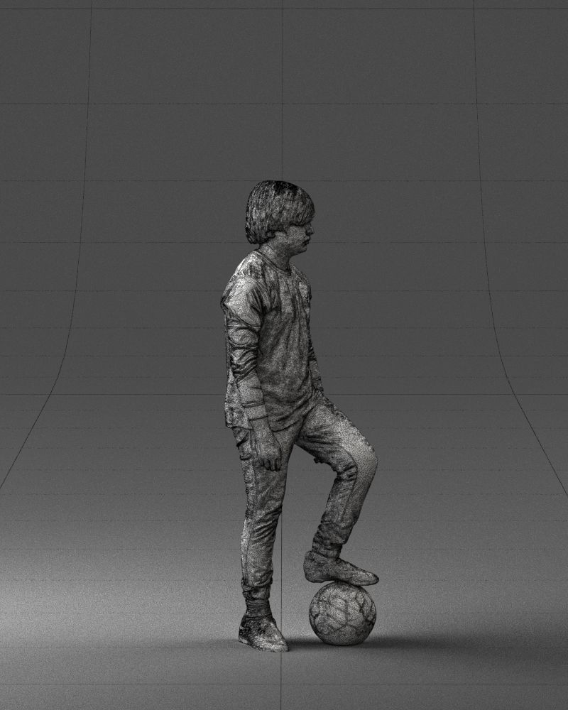 000236 Young Boy Football Player with Soccer Ball 1224 3dp 3D print model_11
