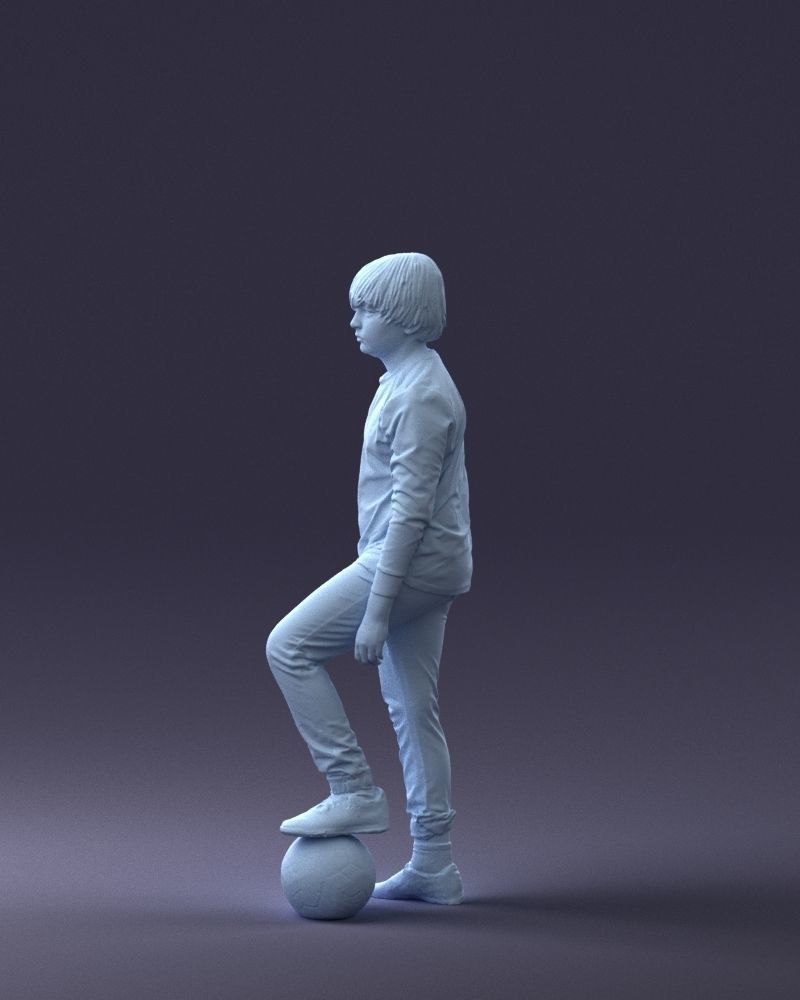 000236 Young Boy Football Player with Soccer Ball 1224 3dp 3D print model_25