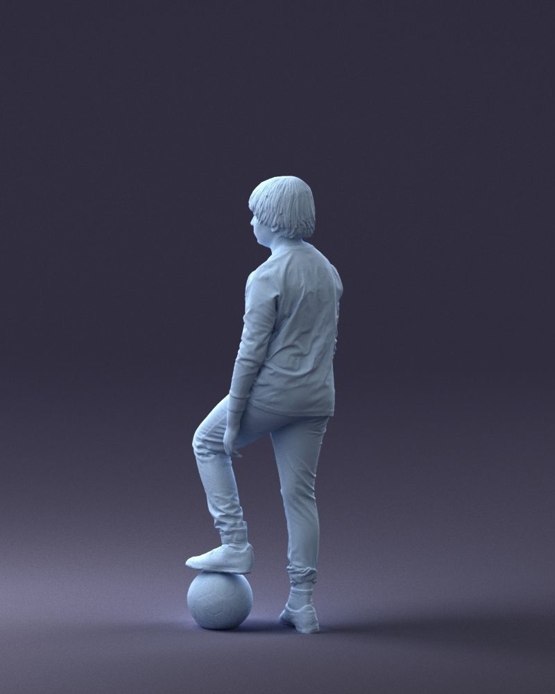 000236 Young Boy Football Player with Soccer Ball 1224 3dp 3D print model_22