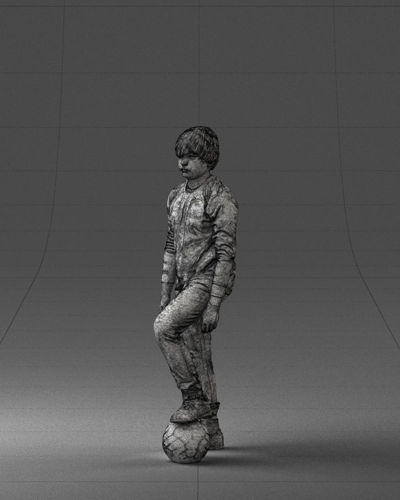000236 Young Boy Football Player with Soccer Ball 1224 3dp 3D print model_29