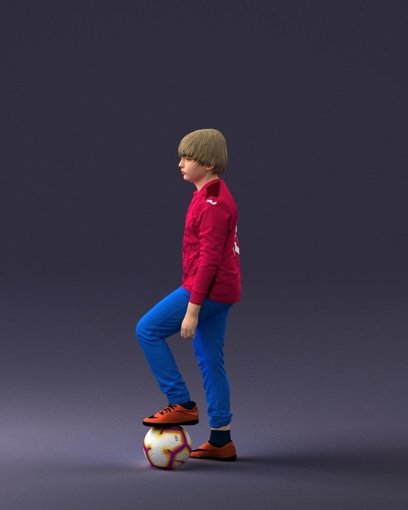 000236 Young Boy Football Player with Soccer Ball 1224 3dp 3D print model_24