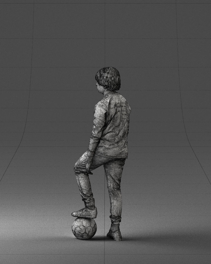 000236 Young Boy Football Player with Soccer Ball 1224 3dp 3D print model_23