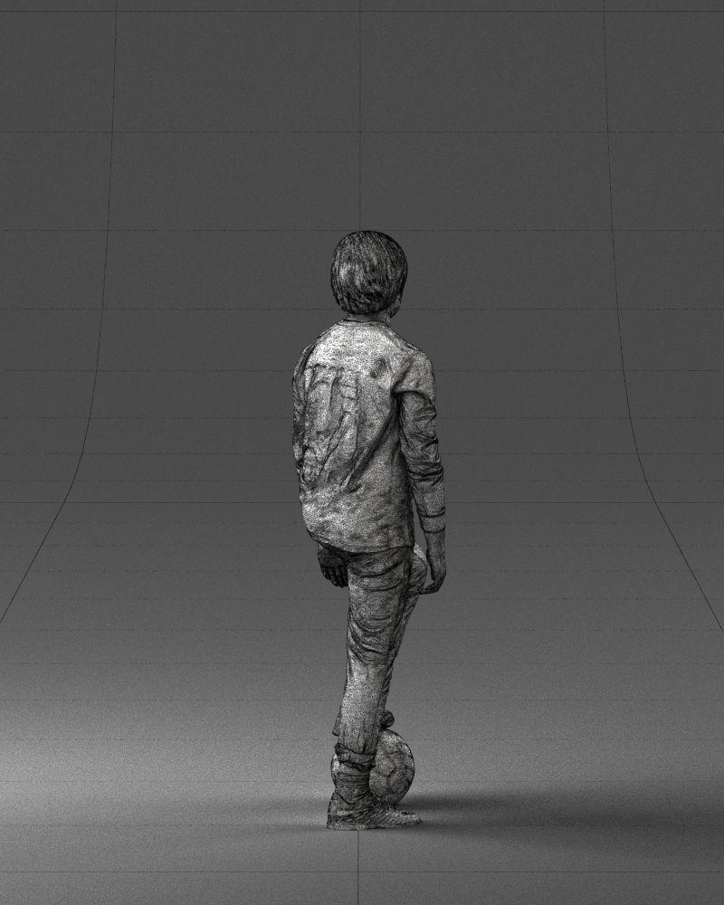 000236 Young Boy Football Player with Soccer Ball 1224 3dp 3D print model_17