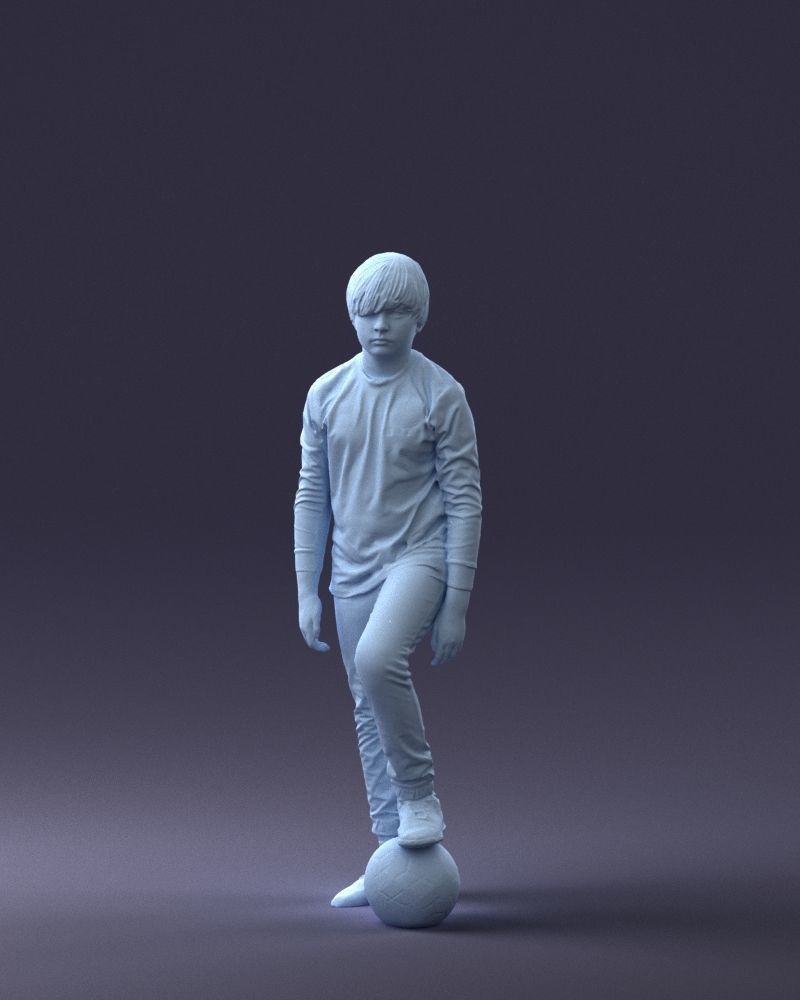 000236 Young Boy Football Player with Soccer Ball 1224 3dp 3D print model_31