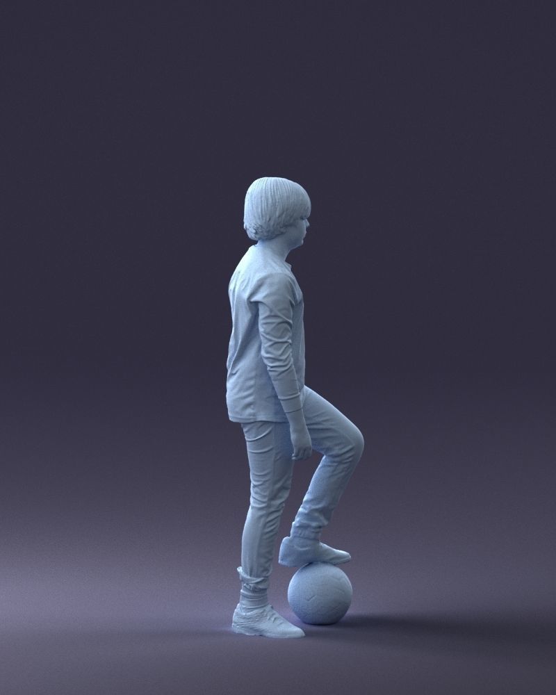 000236 Young Boy Football Player with Soccer Ball 1224 3dp 3D print model_13