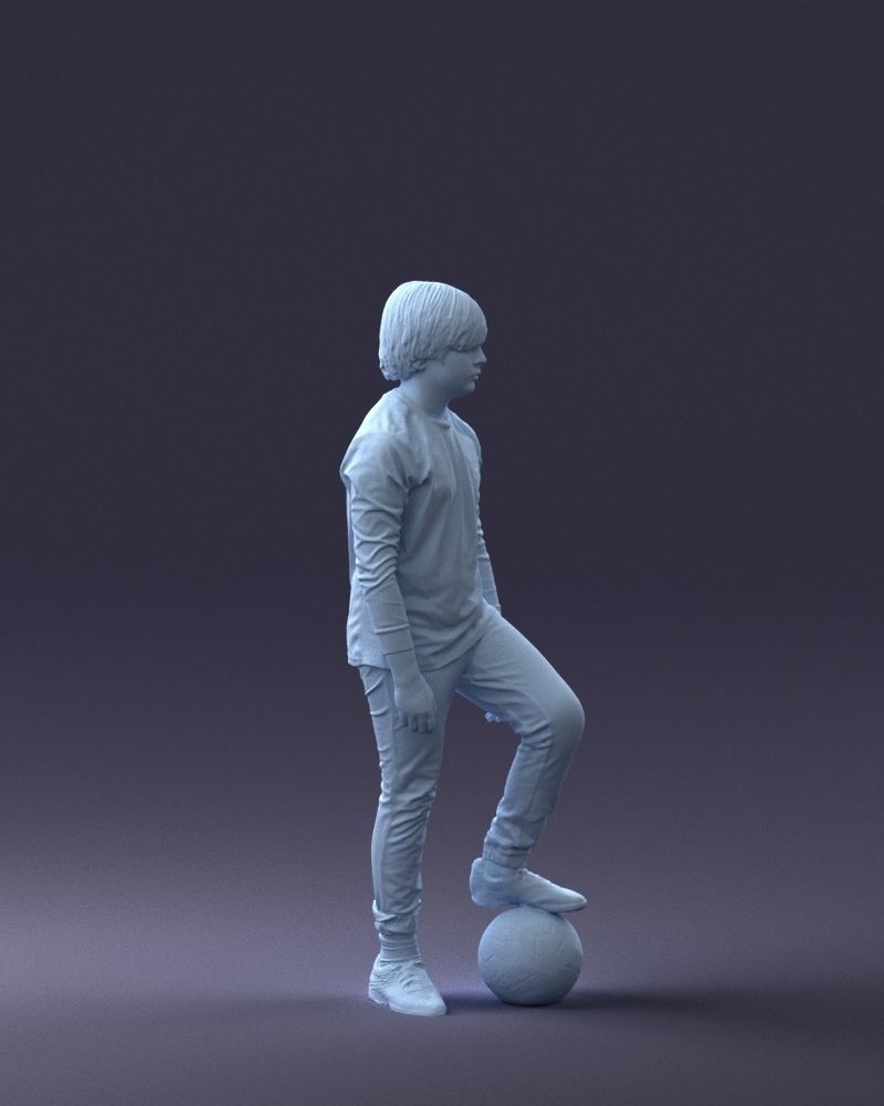 000236 Young Boy Football Player with Soccer Ball 1224 3dp 3D print model_10