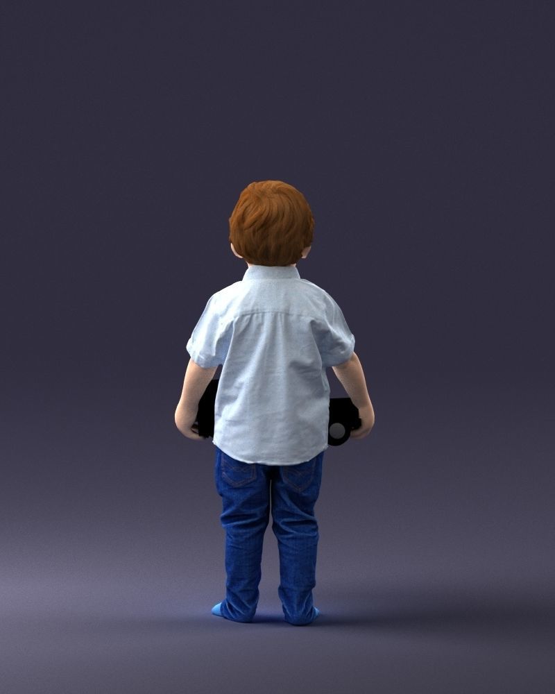 000194 Sad Little Boy Holding Toy Car 1016 3dp 3D print model_18