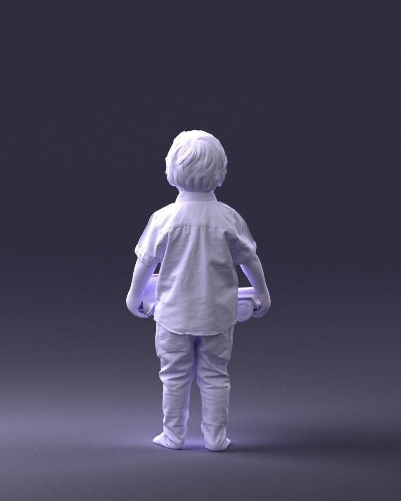000194 Sad Little Boy Holding Toy Car 1016 3dp 3D print model_19