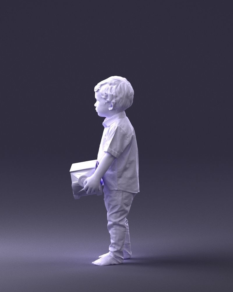 000194 Sad Little Boy Holding Toy Car 1016 3dp 3D print model_25