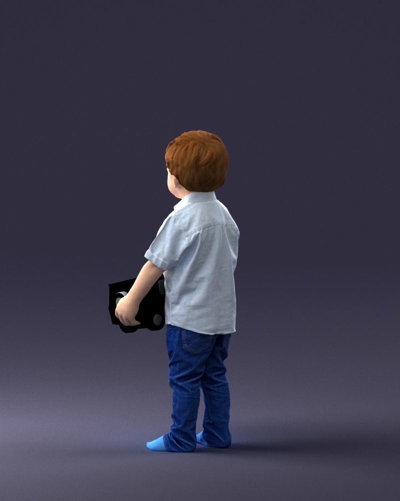 000194 Sad Little Boy Holding Toy Car 1016 3dp 3D print model_21