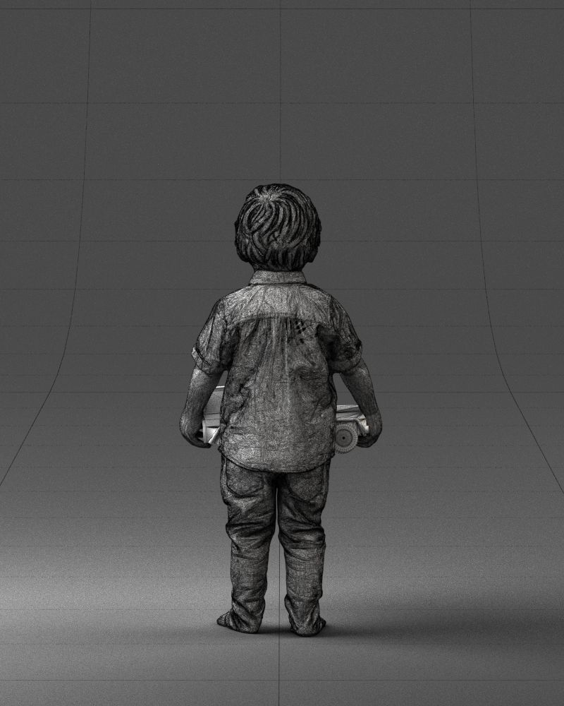 000194 Sad Little Boy Holding Toy Car 1016 3dp 3D print model_20