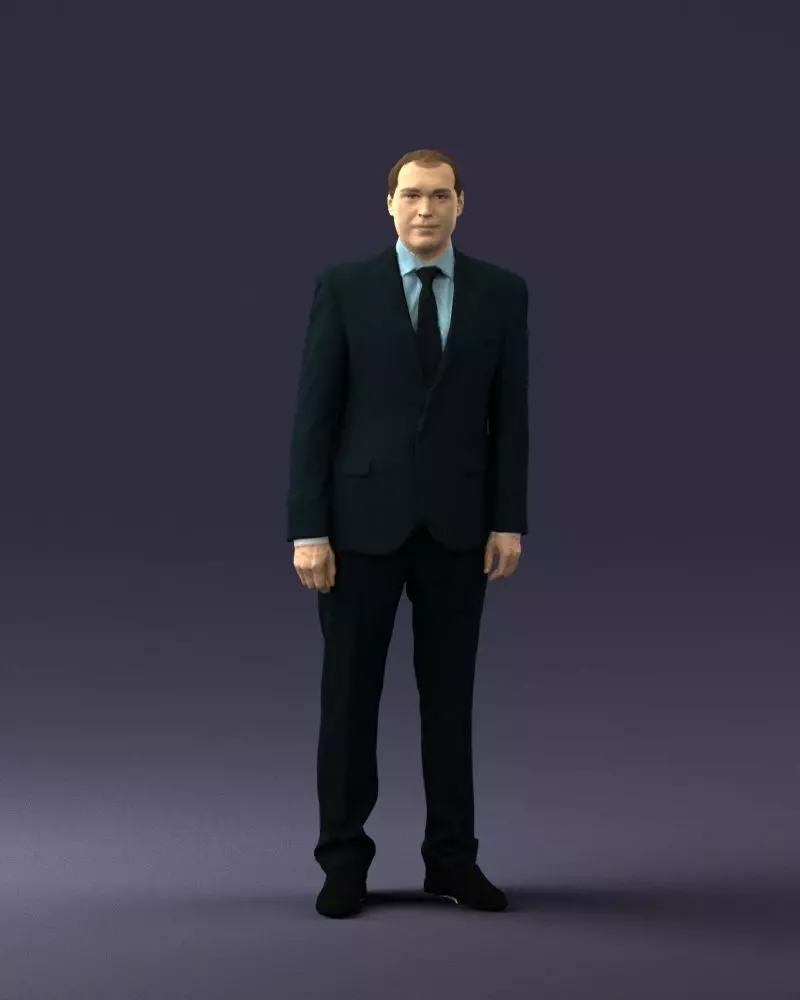 002044 Brown-haired man in suit 0656 3D model