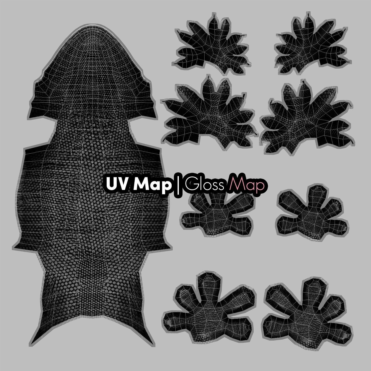 Gecko Reptile 3DS Max 3D model_9