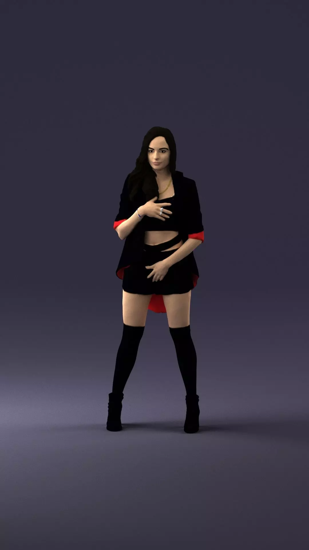 000682 Stylish Young Woman Fashion Pose 3D Scan 3D model