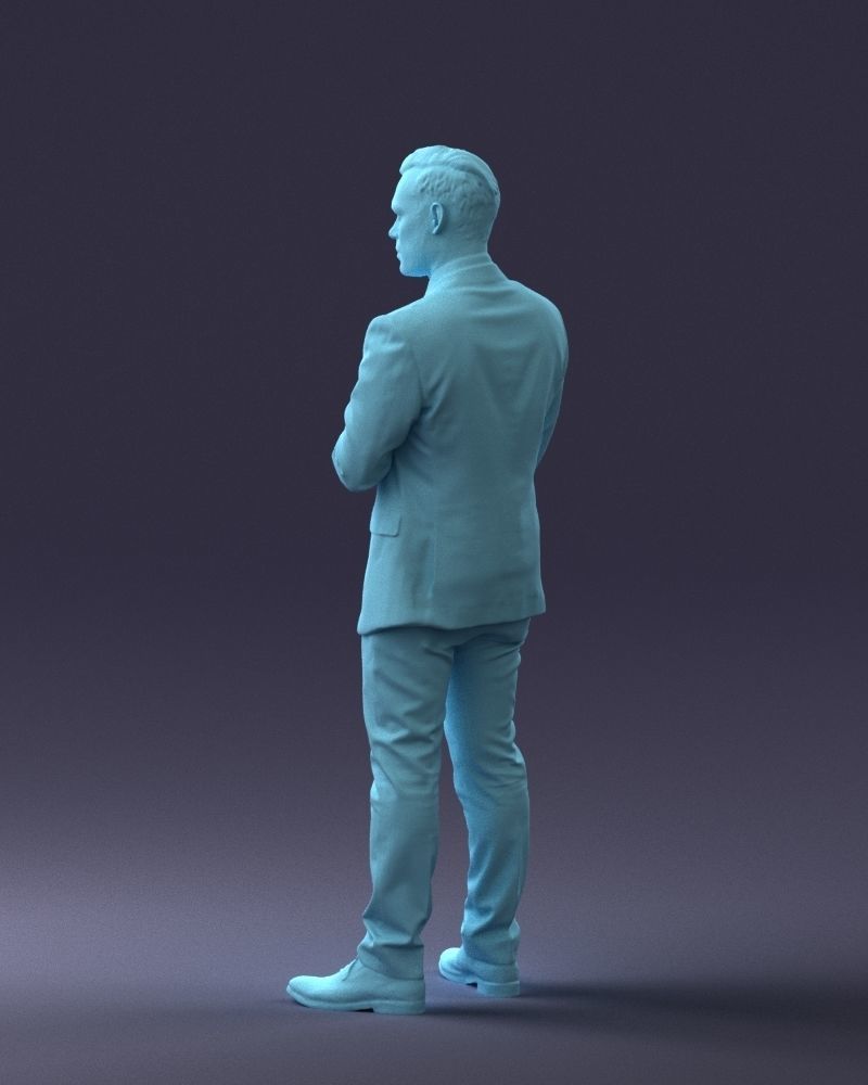 000133 Businessman in Blue Suit 0607 3D model_25