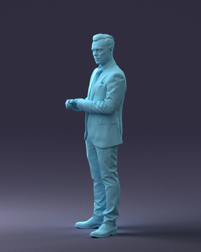 000133 Businessman in Blue Suit 0607 3D model_31
