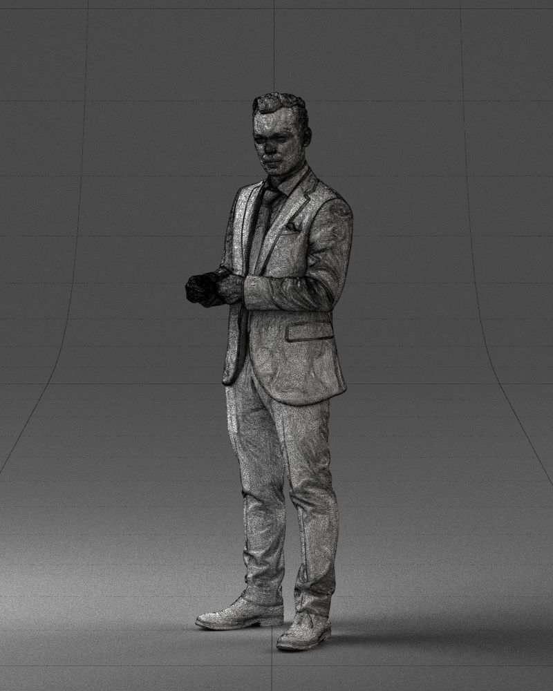 000133 Businessman in Blue Suit 0607 3D model_35