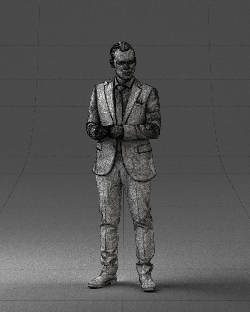 000133 Businessman in Blue Suit 0607 3D model_8