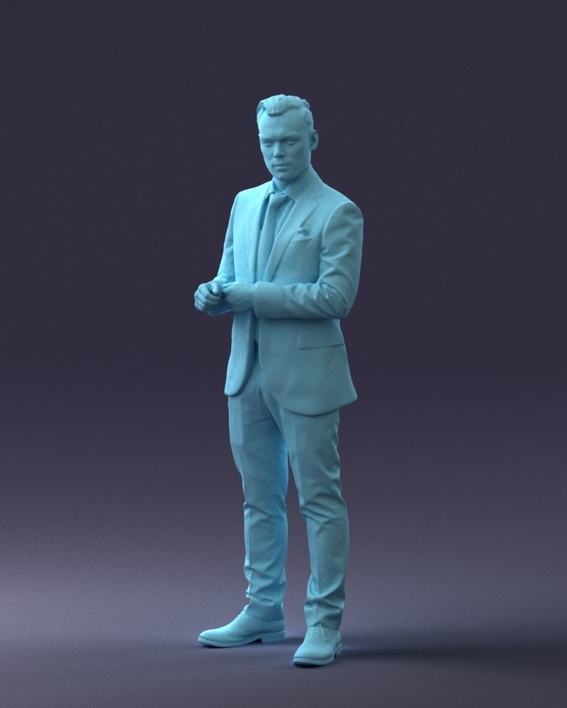 000133 Businessman in Blue Suit 0607 3D model_1
