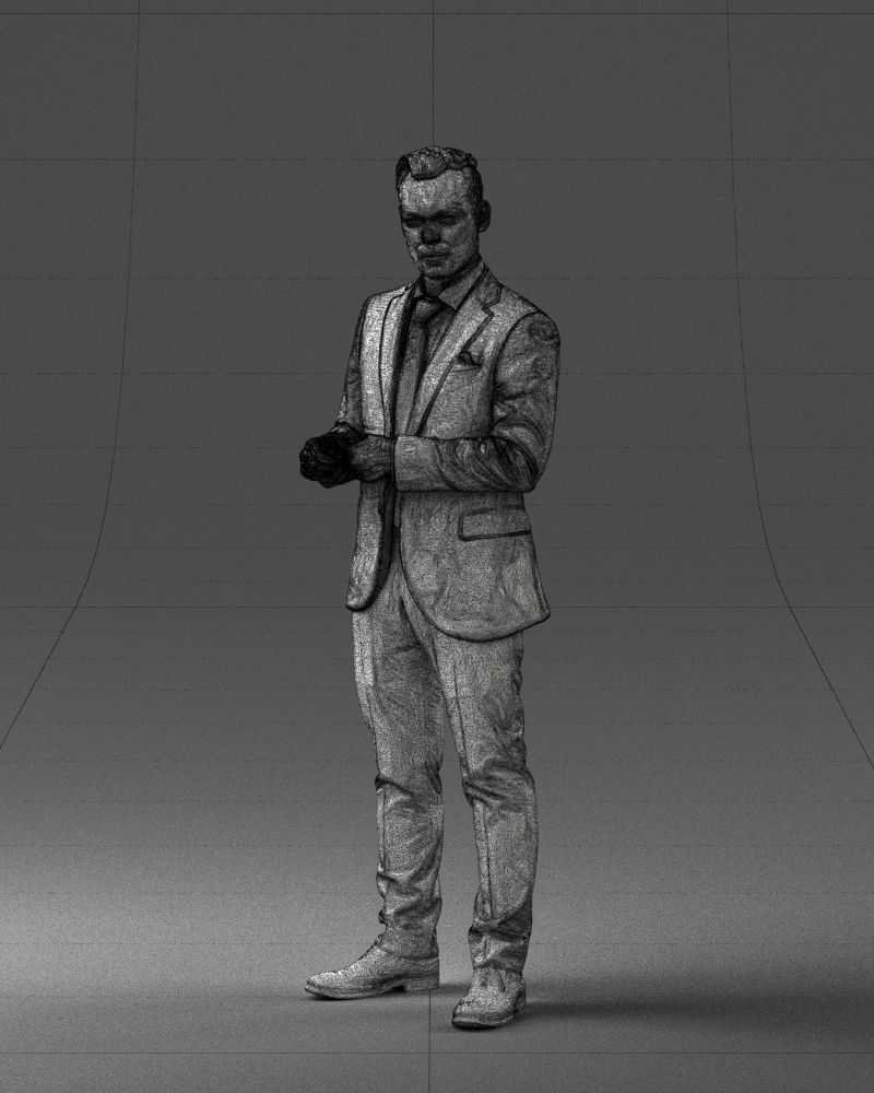 000133 Businessman in Blue Suit 0607 3D model_38