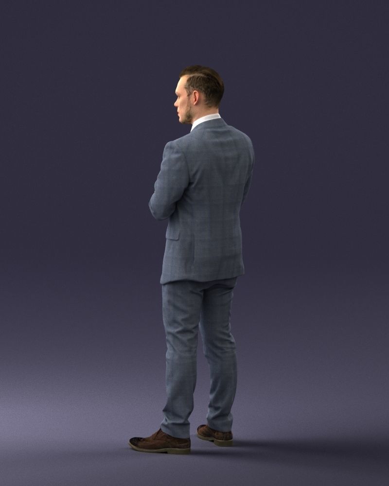 000133 Businessman in Blue Suit 0607 3D model_24