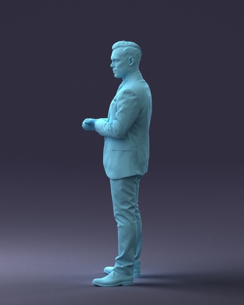 000133 Businessman in Blue Suit 0607 3D model_28