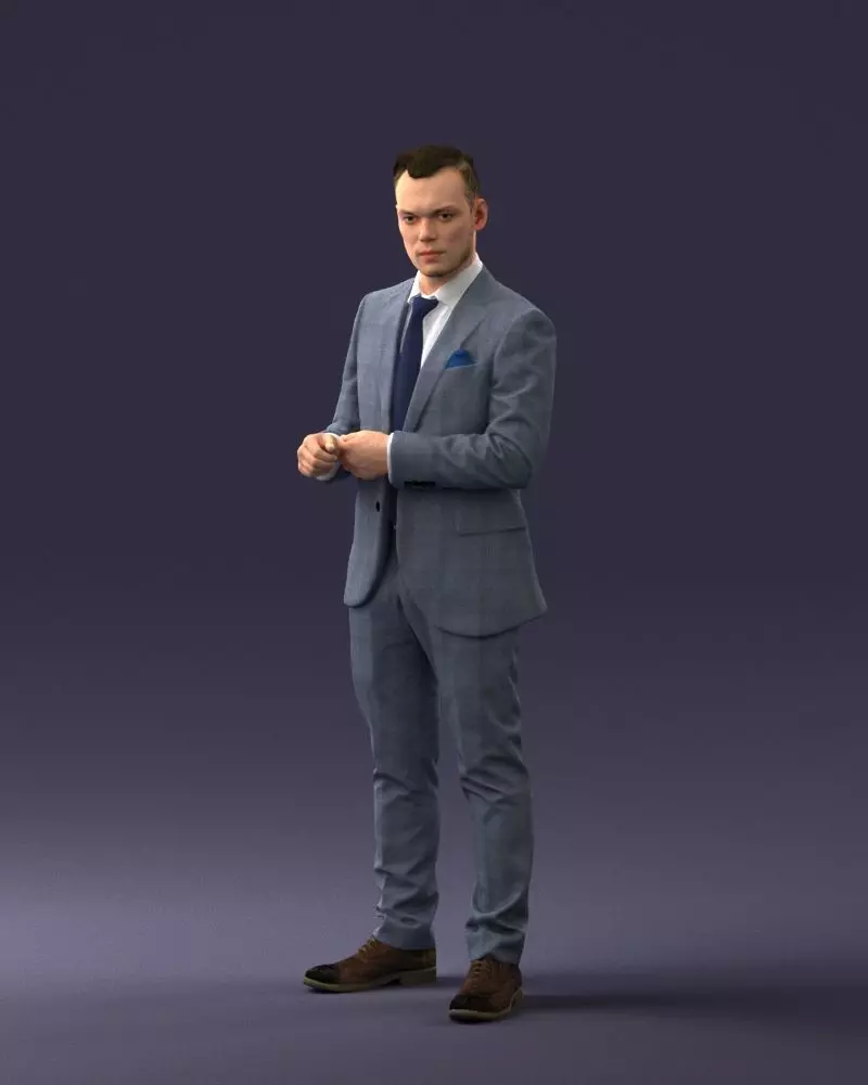 000133 Businessman in Blue Suit 0607 3D model_0