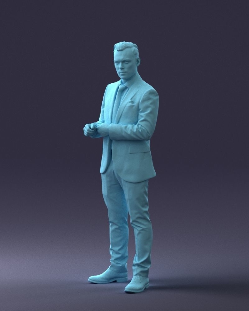 000133 Businessman in Blue Suit 0607 3D model_34