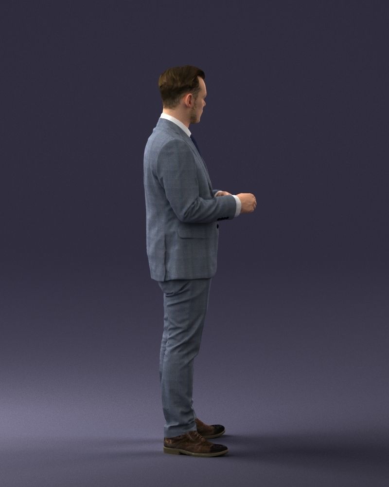 000133 Businessman in Blue Suit 0607 3D model_15
