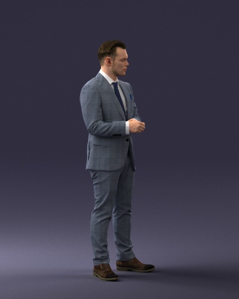 000133 Businessman in Blue Suit 0607 3D model_12