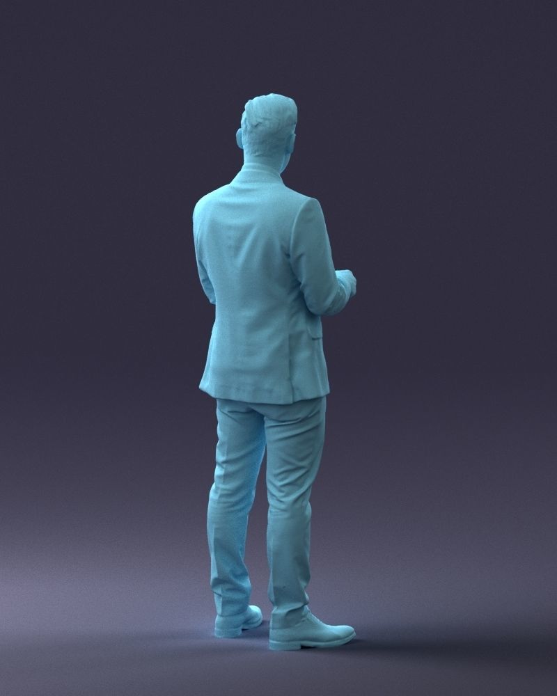 000133 Businessman in Blue Suit 0607 3D model_19