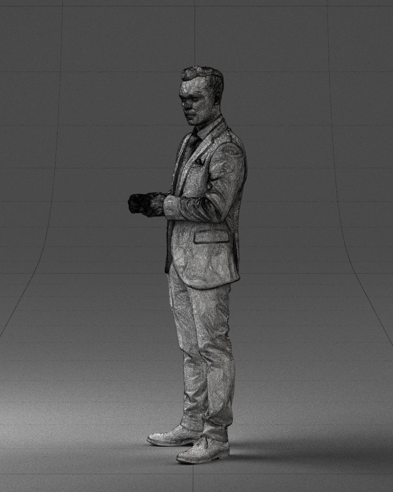 000133 Businessman in Blue Suit 0607 3D model_32