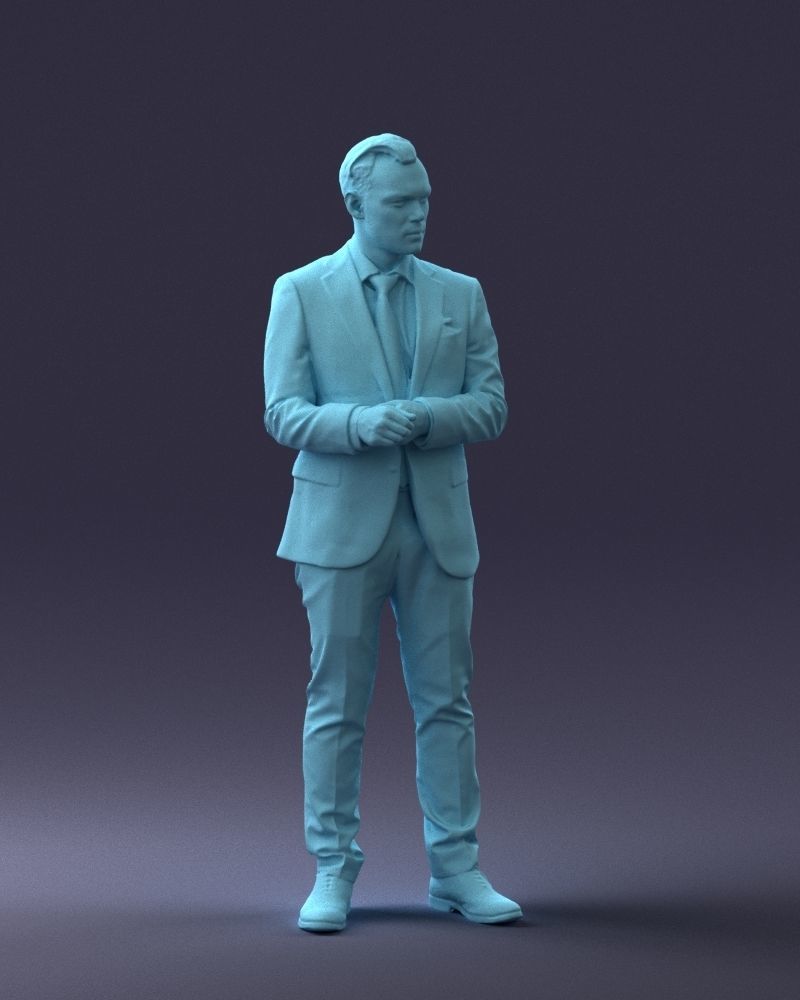 000133 Businessman in Blue Suit 0607 3D model_10