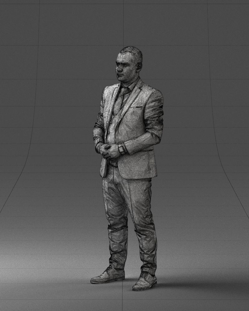 000147 Businessman in Grey Suit 0709 3D model_32