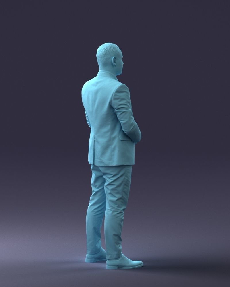 000147 Businessman in Grey Suit 0709 3D model_16