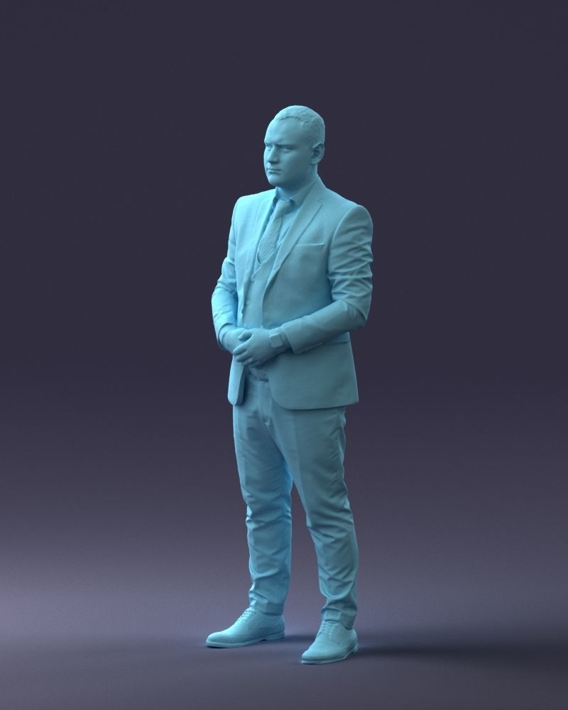 000147 Businessman in Grey Suit 0709 3D model_31