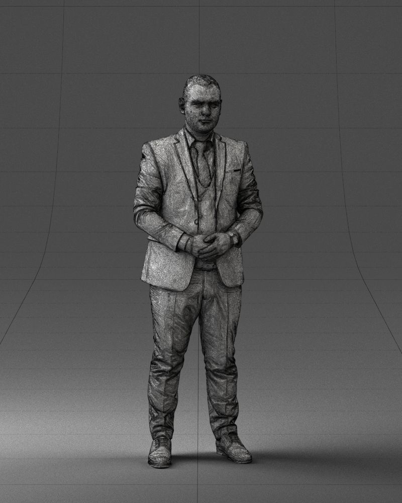 000147 Businessman in Grey Suit 0709 3D model_8