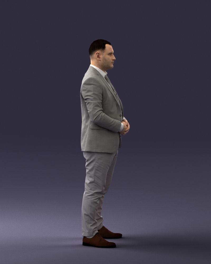 000147 Businessman in Grey Suit 0709 3D model_12