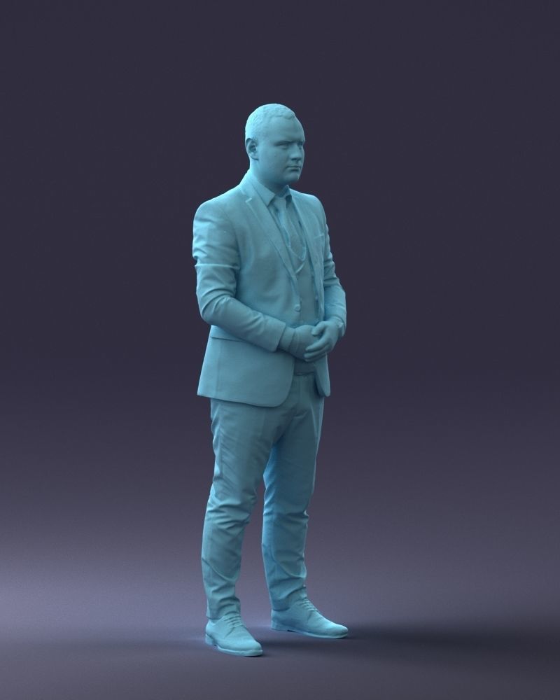 000147 Businessman in Grey Suit 0709 3D model_10