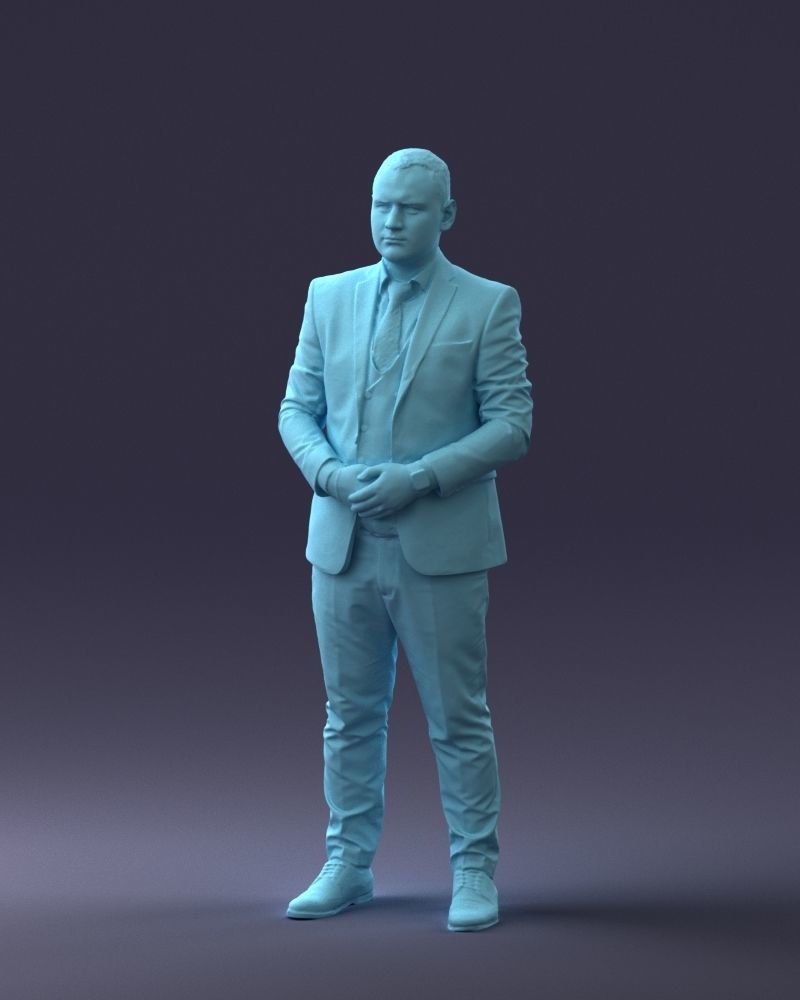 000147 Businessman in Grey Suit 0709 3D model_34