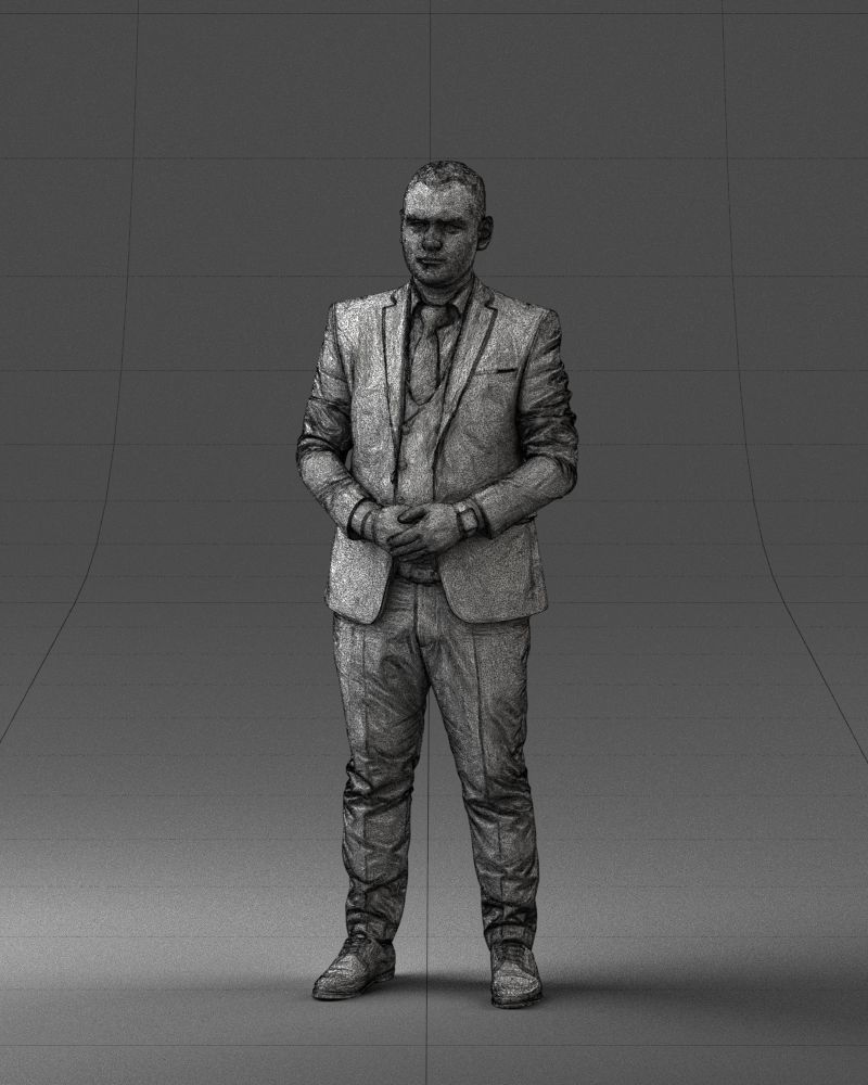 000147 Businessman in Grey Suit 0709 3D model_38