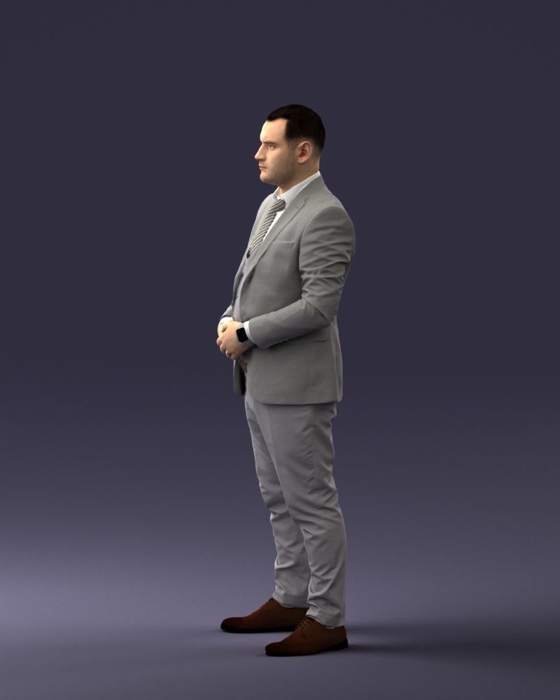 000147 Businessman in Grey Suit 0709 3D model_27