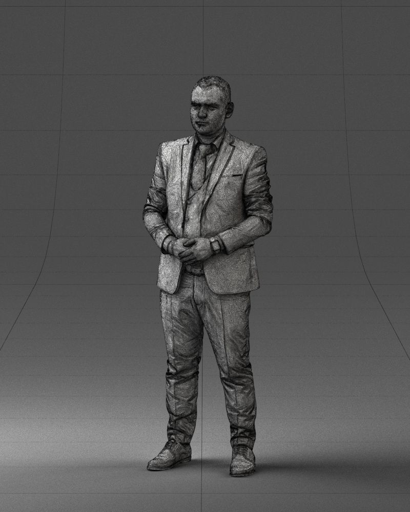 000147 Businessman in Grey Suit 0709 3D model_35