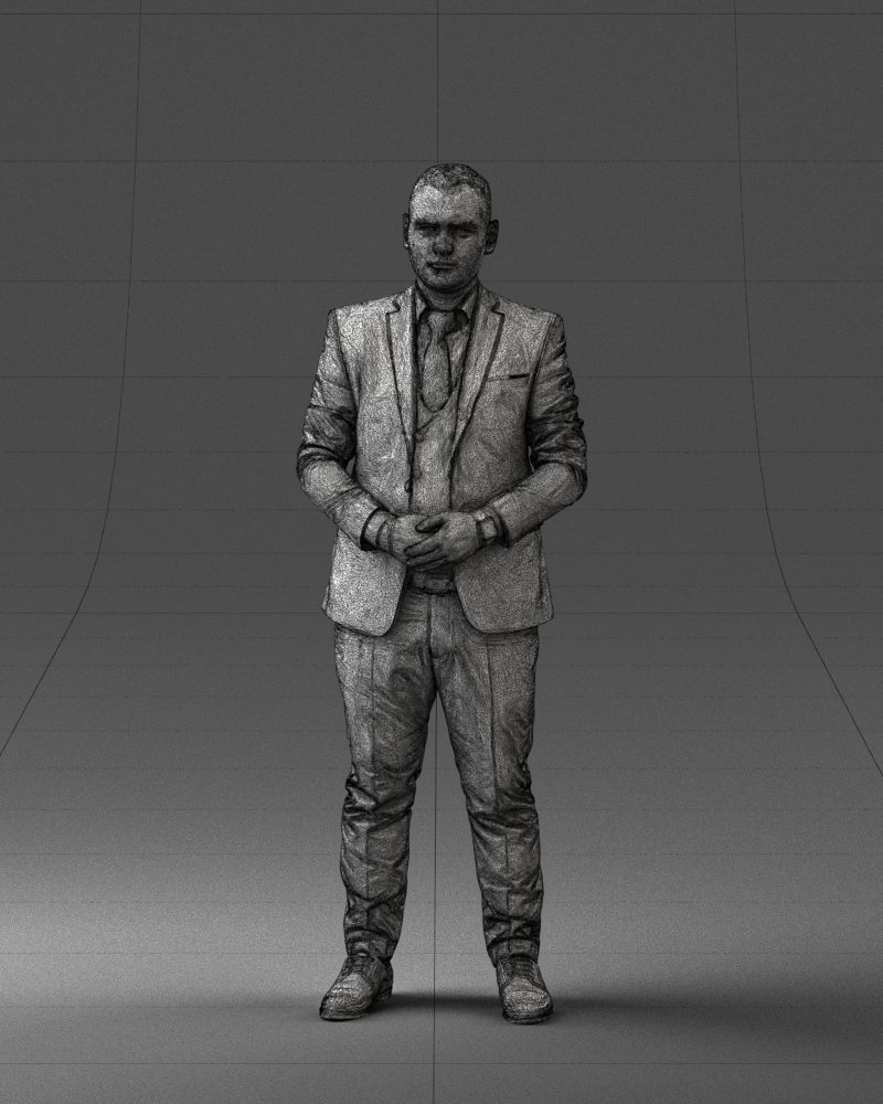 000147 Businessman in Grey Suit 0709 3D model_5