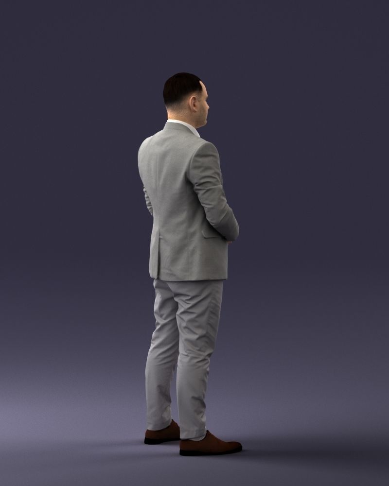 000147 Businessman in Grey Suit 0709 3D model_15