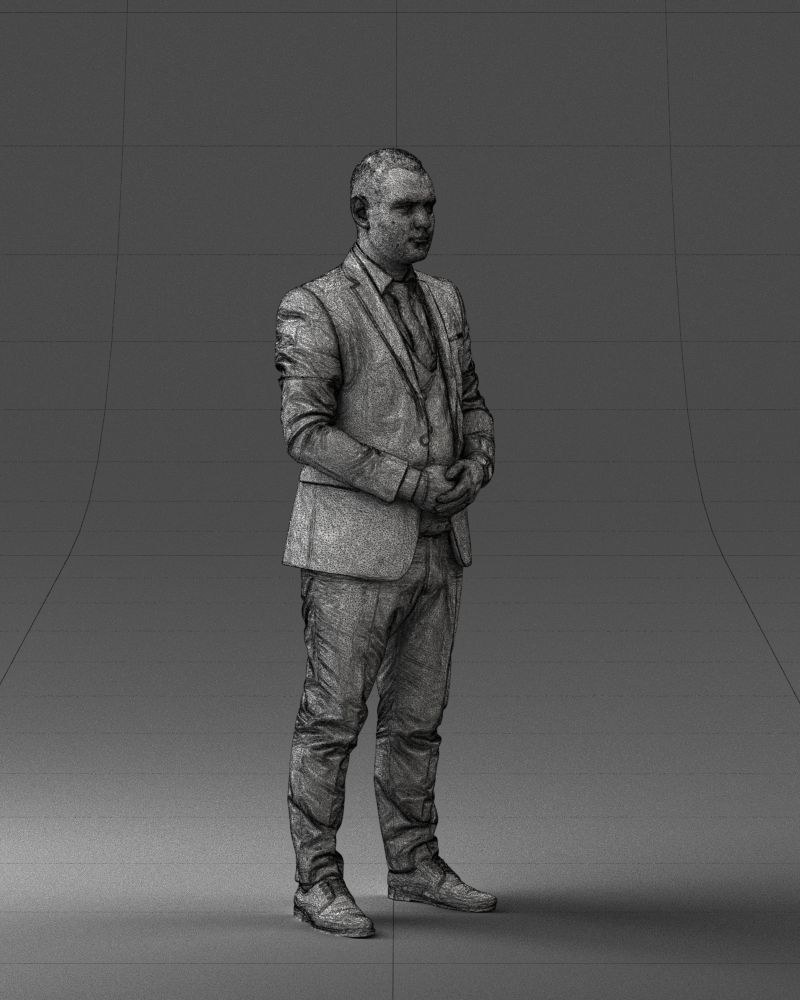 000147 Businessman in Grey Suit 0709 3D model_11