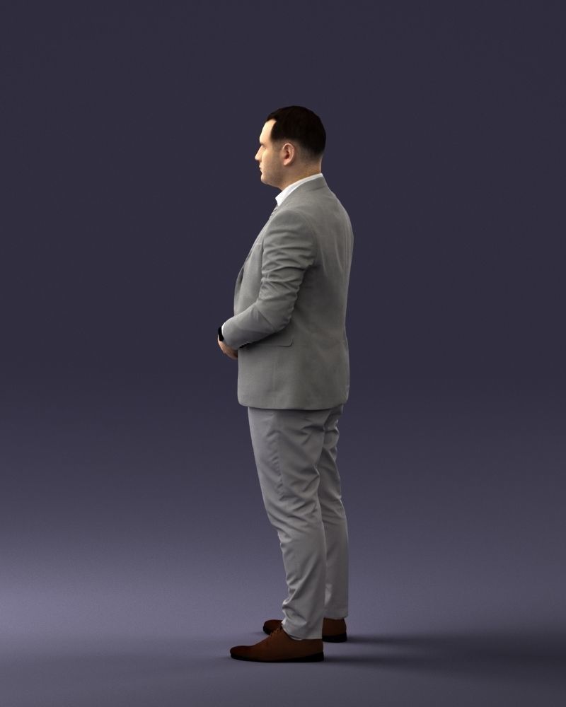 000147 Businessman in Grey Suit 0709 3D model_24
