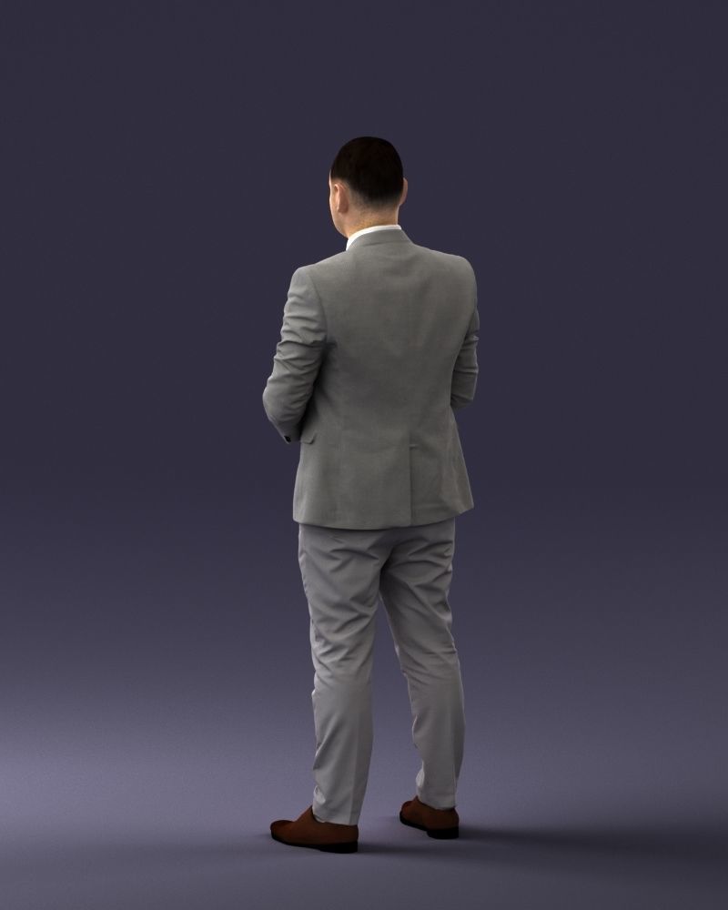 000147 Businessman in Grey Suit 0709 3D model_21