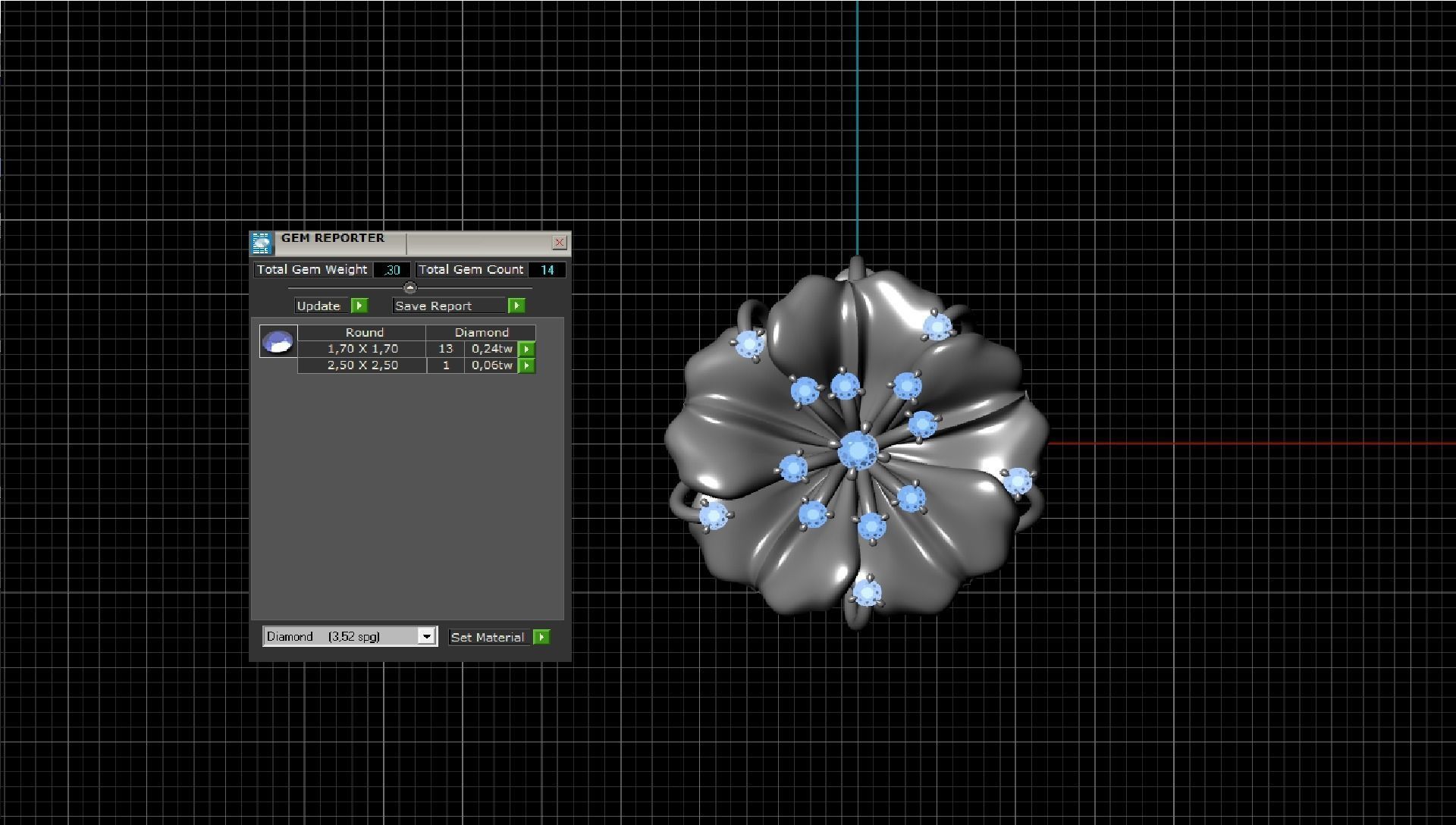 Designer earring with transform-flower for cnc or 3D print model_13